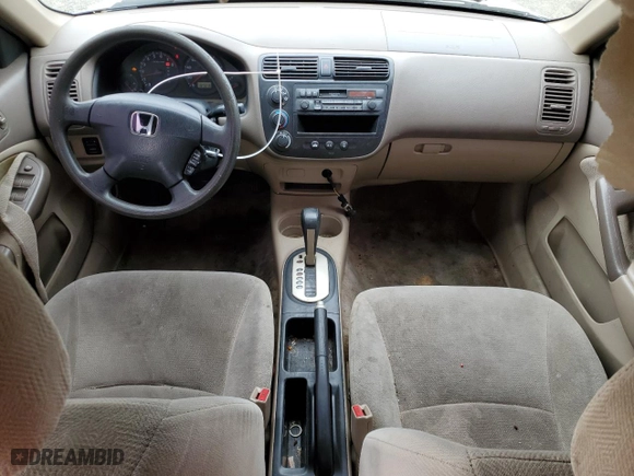 2001 Honda Civic LX with VIN 2HGES165X1H574757, listed as a Copart auction lot 49645235 with 187,215 mi miles and Salvage Title. Bid and sale history available at carsss.com. Image 8.