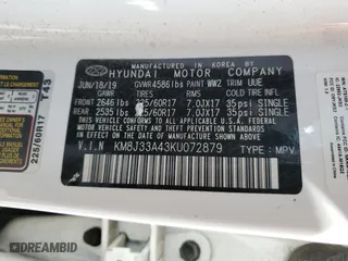 2019 Hyundai Tucson Value with VIN KM8J33A43KU072879, listed as a Copart auction lot 45157275 with 96,397 mi miles and Salvage Title. Bid and sale history available at carsss.com. Image 14.