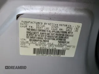 2010 Nissan Sentra S с VIN 3N1AB6AP1AL700310, выставлен на аукционе Copart как лот 50653045 с пробегом Не указан миль и Списание • Salvage title. История ставок и продаж доступна на DreamBid. Изображение 15.