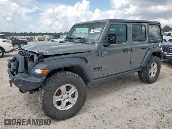 2022 Jeep Wrangler Unlimited Willys Sport with VIN 1C4HJXDMXNW158534, listed as a Copart auction lot 62179995 with 66,947 mi miles and Salvage title. Bid and sale history available at DreamBid. Image 1.