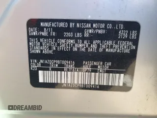2011 Nissan LEAF SL-e with VIN JN1AZ0CP9BT009416, listed as a Copart auction lot 53686205 with 59,763 mi miles and Clean Title. Bid and sale history available at carsss.com. Image 12.