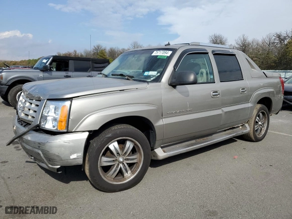 2002 Cadillac Escalade EXT with VIN 3GYEK63N12G330491, listed as a Copart auction lot 75717094 with 289,857 mi miles and Salvage Title. Bid and sale history available at carsss.com. Image 1.