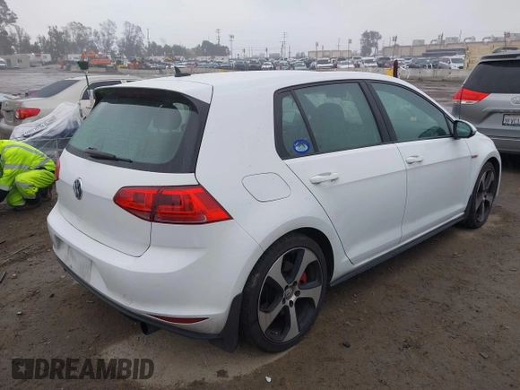 2017 Volkswagen Golf GTI S with VIN 3VW547AU6HM016813, listed as a IAAI auction lot 41783957 with 125,052 mi miles. Bid and sale history available at carsss.com. Image 4.