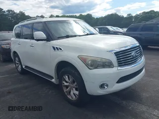 2012 Infiniti QX56 7-passenger with VIN JN8AZ2NF2C9519509, listed as a IAAI auction lot 42191986 with 190,131 mi miles and . Bid and sale history available at DreamBid. Image 1.