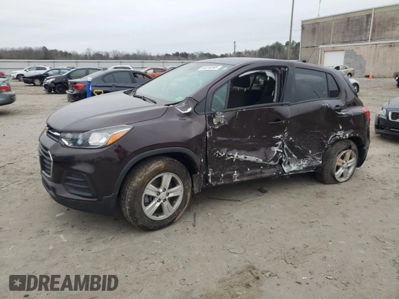 2021 Chevrolet Trax LS with VIN KL7CJNSB6MB307928, listed as a Copart auction lot 44016595 with 50,546 mi miles and Salvage Title. Bid and sale history available at carsss.com. Image 1.