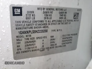 2017 GMC Acadia Denali with VIN 1GKKNPLS8HZ228288, listed as a Copart auction lot 51741115 with 116,427 mi miles and Salvage Title. Bid and sale history available at DreamBid. Image 13.