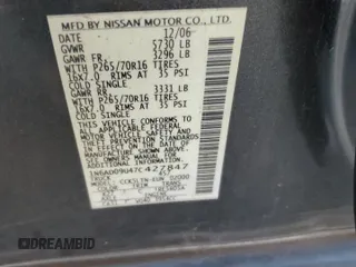 2007 Nissan Frontier SE z VIN 1N6AD09U47C427847, wystawiony jako Copart lot #45596155 z przebiegiem 170 980 mil mil oraz Szkoda całkowita • Salvage title. Historia ofert i sprzedaży dostępna na DreamBid. Obrazek 12.