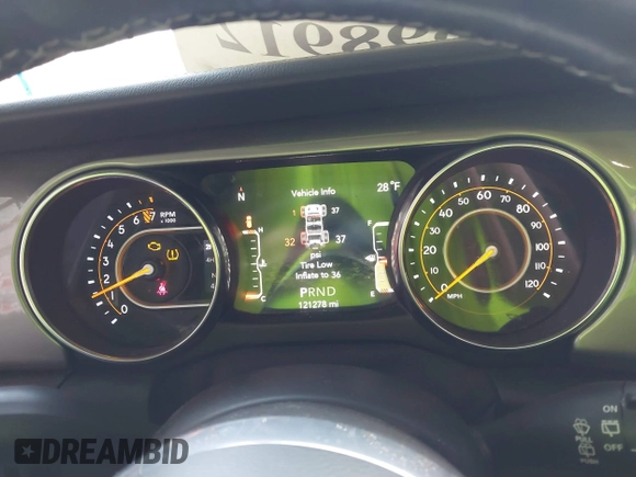 2019 Jeep Wrangler Unlimited Sahara with VIN 1C4HJXEG5KW532861, listed as a IAAI auction lot 41698912 with 121,278 mi miles and . Bid and sale history available at DreamBid. Image 7.