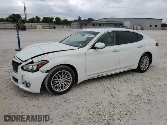 2015 Infiniti Q70 z VIN JN1BY1PP2FM601201, wystawiony jako Copart lot #53235845 z przebiegiem 62 556 mil mil oraz Szkoda całkowita • Salvage title. Historia ofert i sprzedaży dostępna na DreamBid. Obrazek 1.