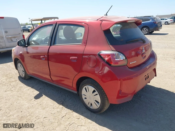 2024 Mitsubishi Mirage ES with VIN ML32AUHJ4RH026807, listed as a IAAI auction lot 41962424 with 5,930 mi miles. Bid and sale history available at carsss.com. Image 3.