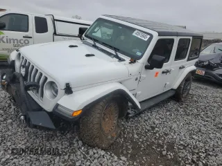2019 Jeep Wrangler Unlimited Sahara with VIN 1C4HJXEN8KW542847, listed as a Copart auction lot 45975945 with 0 mi miles and Salvage Title. Bid and sale history available at carsss.com. Image 1.