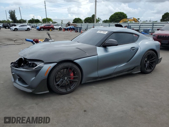 2022 Toyota Supra 3.0 with VIN WZ1DB0C09NW047931, listed as a Copart auction lot 59527955 with 61,941 mi miles and Salvage title. Bid and sale history available at DreamBid. Image 1.