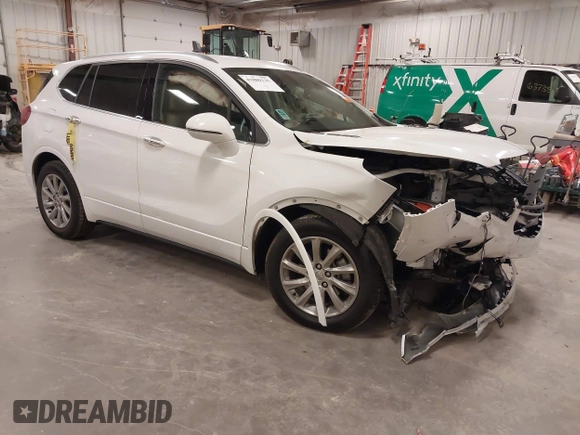 2019 Buick Envision Essence with VIN LRBFXCSA1KD033015, listed as a IAAI auction lot 41889135 with 43,417 mi miles and . Bid and sale history available at carsss.com. Image 1.