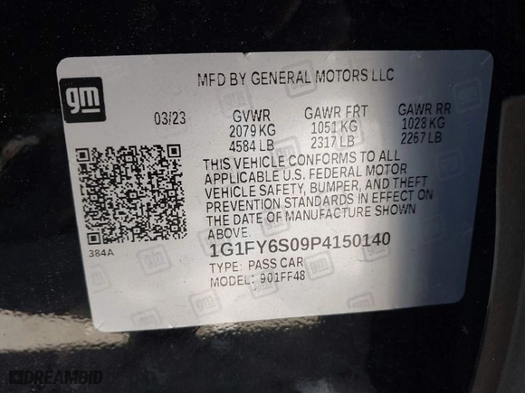 2023 Chevrolet Bolt EUV LT with VIN 1G1FY6S09P4150140, listed as a IAAI auction lot 41826988 with 81,243 mi miles. Bid and sale history available at carsss.com. Image 9.