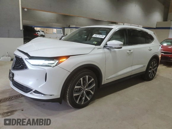 2022 Acura MDX w/Technology Package with VIN 5J8YD9H46NL003009, listed as a Copart auction lot 44275125 with 62,194 mi miles and Salvage Title. Bid and sale history available at carsss.com. Image 1.