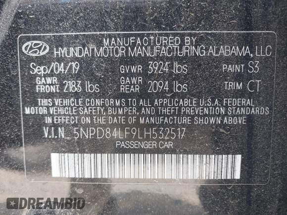 2020 Hyundai Elantra SEL z VIN 5NPD84LF9LH532517, wystawiony jako IAAI lot #42031456 z przebiegiem 37 611 mil mil oraz . Historia ofert i sprzedaży dostępna na DreamBid. Obrazek 9.
