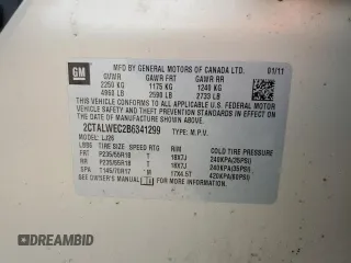 2011 GMC Terrain SLT-2 with VIN 2CTALWEC2B6341299, listed as a Copart auction lot 50420865 with 144,628 mi miles and Salvage Title. Bid and sale history available at carsss.com. Image 13.