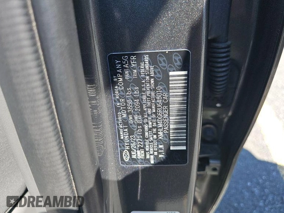 2024 Hyundai Elantra SEL with VIN KMHLM4DG6RU648010, listed as a IAAI auction lot 42852865 with 29,603 mi miles and . Bid and sale history available at DreamBid. Image 13.