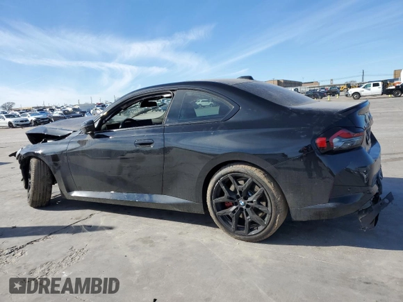 2025 BMW 2 Series M240i xDrive with VIN 3MW53CM03S8F00863, listed as a Copart auction lot 88156275 with 0 mi miles and Salvage Title. Bid and sale history available at carsss.com. Image 2.