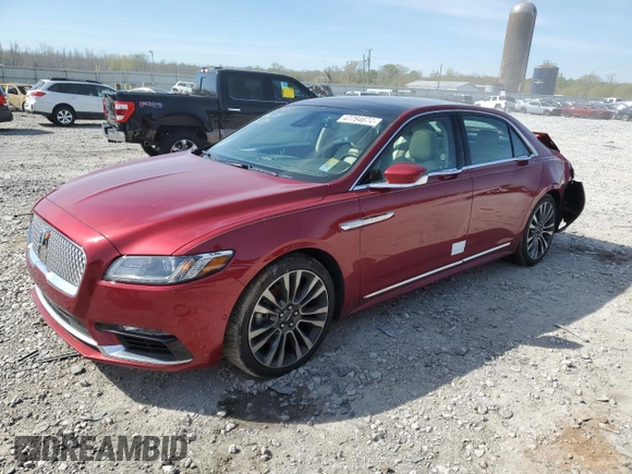 2017 Lincoln Continental Reserve with VIN 1LN6L9NC8H5623482, listed as a Copart auction lot 47784674 with 33,736 mi miles and Salvage Title. Bid and sale history available at carsss.com. Image 1.