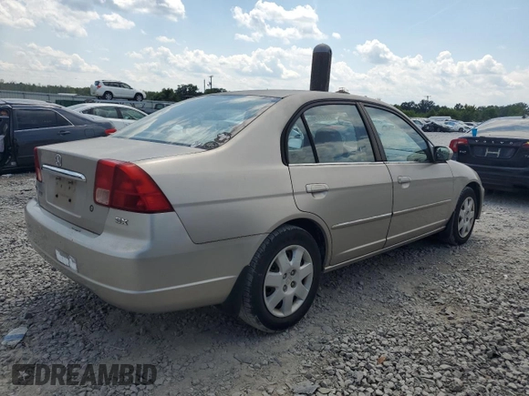 2001 Honda Civic EX with VIN 2HGES26741H562627, listed as a Copart auction lot 66647894 with 179,262 mi miles and Clean Title. Bid and sale history available at DreamBid. Image 3.