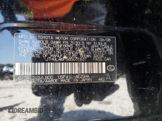 2008 Lexus LS 460 L with VIN JTHGL46F585031637, listed as a Copart auction lot 52797845 with 275,741 mi miles and Salvage title. Bid and sale history available at DreamBid. Image 12.
