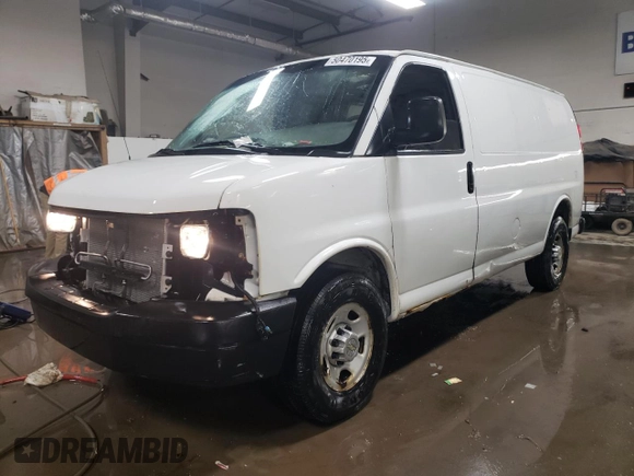 2012 Chevrolet Express Cargo Van with VIN 1GCWGFCA8C1100293, listed as a Copart auction lot 50470195 with 250,615 mi miles and Salvage Title. Bid and sale history available at carsss.com. Image 1.