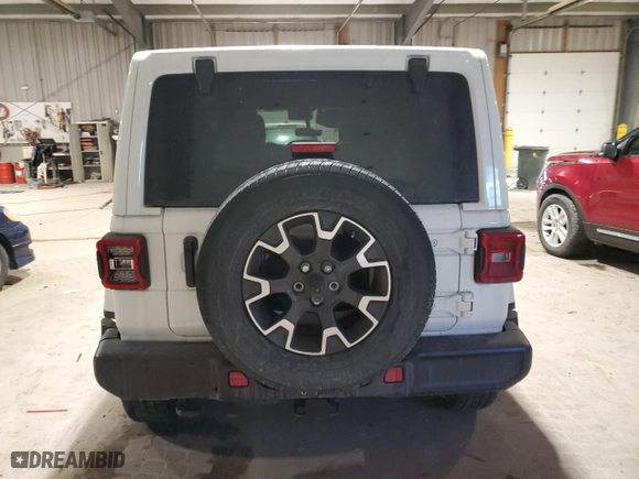 2024 Jeep Wrangler Sahara with VIN 1C4PJXEN0RW112946, listed as a Copart auction lot 42088405 with 22,595 mi miles and Salvage Title. Bid and sale history available at carsss.com. Image 6.