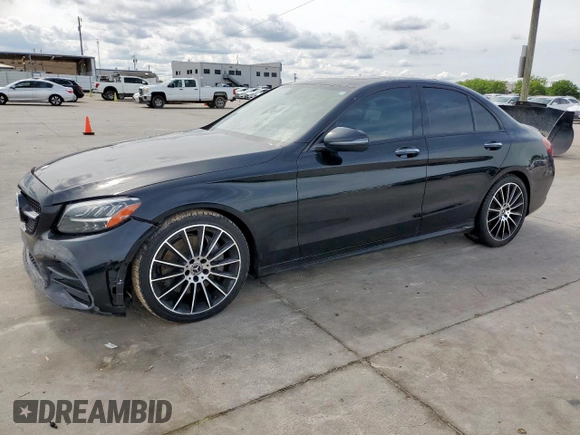2019 Mercedes-Benz C 300 with VIN 55SWF8DB8KU298285, listed as a Copart auction lot 56227345 with 55,787 mi miles and Salvage title. Bid and sale history available at DreamBid. Image 1.