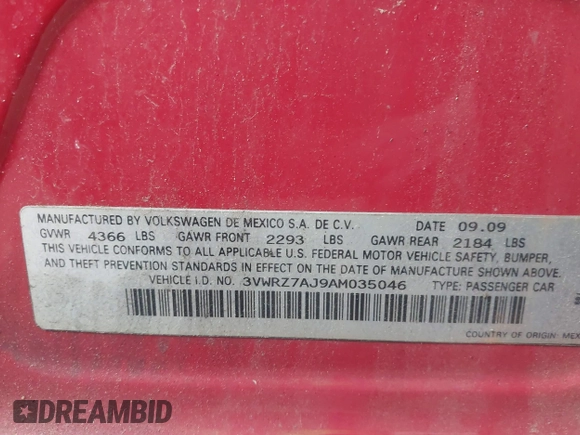 2010 Volkswagen Jetta SE z VIN 3VWRZ7AJ9AM035046, wystawiony jako IAAI lot #42448683 z przebiegiem 134 607 mil mil oraz . Historia ofert i sprzedaży dostępna na DreamBid. Obrazek 9.