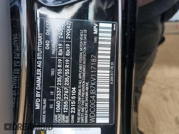 2019 Mercedes-Benz GLC 300 z VIN WDC0G4JB7KV117187, wystawiony jako Copart lot #53728525 z przebiegiem 26 352 mil mil oraz Szkoda całkowita • Salvage title. Historia ofert i sprzedaży dostępna na DreamBid. Obrazek 13.