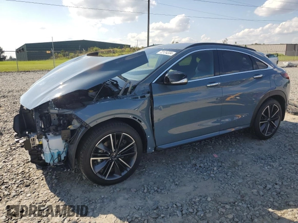 2024 Infiniti QX55 Luxe with VIN 3PCAJ5JRXRF113710, listed as a Copart auction lot 72124334 with 1,620 mi miles and Salvage Title. Bid and sale history available at DreamBid. Image 1.