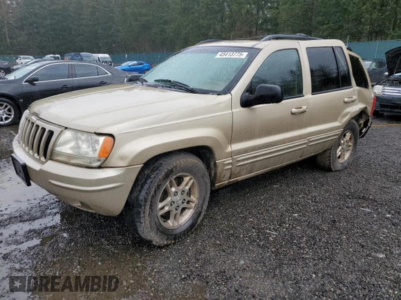 1999 Jeep Grand Cherokee Limited with VIN 1J4GW68N2XC581746, listed as a Copart auction lot 45413775 with 284,226 mi miles and Salvage Title. Bid and sale history available at carsss.com. Image 1.
