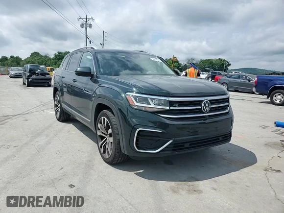 2021 Volkswagen Atlas SEL Premium R-Line with VIN 1V2FR2CA1MC500123, listed as a Copart auction lot 56912575 with 57,054 mi miles and Salvage title. Bid and sale history available at DreamBid. Image 13.
