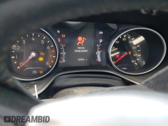 2018 Jeep Compass Limited with VIN 3C4NJCCB9JT405635, listed as a Copart auction lot 56170095 with 57,374 mi miles and Clean title. Bid and sale history available at DreamBid. Image 9.