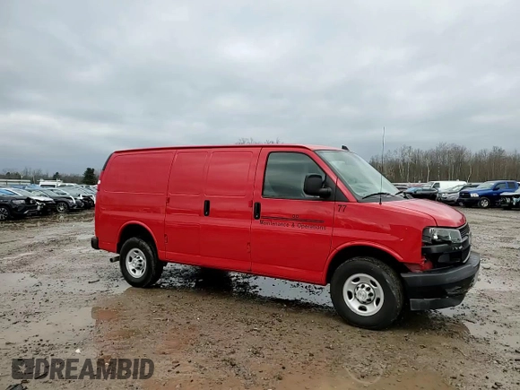 2023 Chevrolet Express Cargo Van with VIN 1GCWGAFPXP1189244, listed as a Copart auction lot 83864984 with 5,612 mi miles and Salvage Title. Bid and sale history available at carsss.com. Image 12.