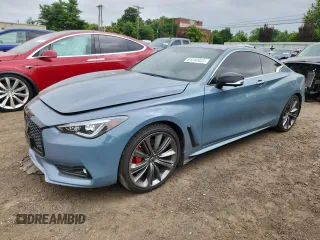 2022 Infiniti Q60 Red Sport 400 with VIN JN1FV7LL9NM680994, listed as a Copart auction lot 64282055 with 7,274 mi miles and Salvage title. Bid and sale history available at DreamBid. Image 1.