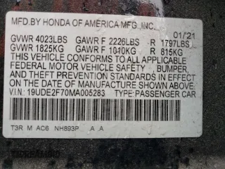 2021 Acura ILX w/Premium Package with VIN 19UDE2F70MA005283, listed as a Copart auction lot 42918083 with 20,389 mi miles. Bid and sale history available at carsss.com. Image 12.
