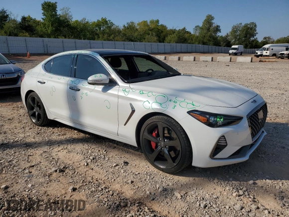 2020 Genesis G70 3.3T with VIN KMTG34LEXLU063223, listed as a Copart auction lot 74316164 with 48,317 mi miles and Salvage Title. Bid and sale history available at carsss.com. Image 4.