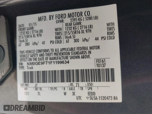 2015 Ford Transit Connect XLT с VIN NM0GE9F71F1199634, выставлен на аукционе IAAI как лот 42580238 с пробегом 241 591 миль миль и . История ставок и продаж доступна на DreamBid. Изображение 9.