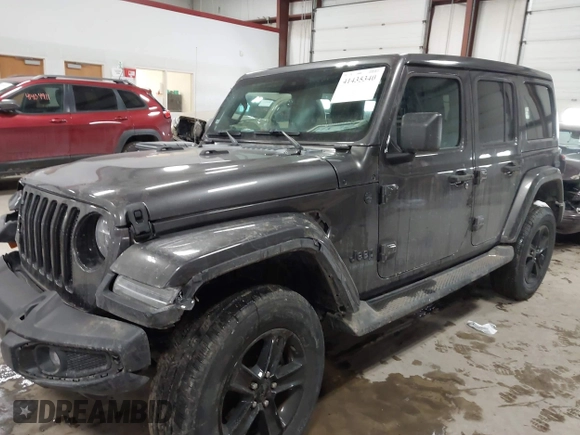 2020 Jeep Wrangler Unlimited Sahara with VIN 1C4HJXEN8LW293757, listed as a IAAI auction lot 41435340 with 28,385 mi miles. Bid and sale history available at carsss.com. Image 2.
