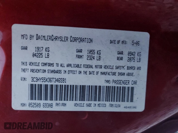 2006 Chrysler PT Cruiser with VIN 3C3HY55X36T346591, listed as a Copart auction lot 84009554 with 113,877 mi miles and Clean Title. Bid and sale history available at DreamBid. Image 12.