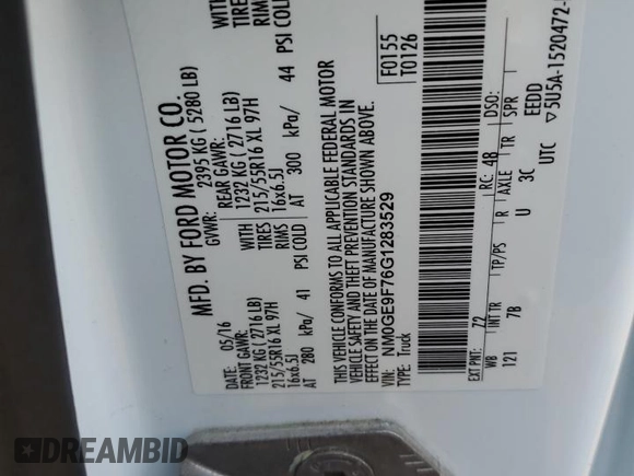 2016 Ford Transit Connect XLT с VIN NM0GE9F76G1283529, выставлен на аукционе Copart как лот 59218775 с пробегом 90 579 миль миль и Чистый • Clean title. История ставок и продаж доступна на DreamBid. Изображение 12.