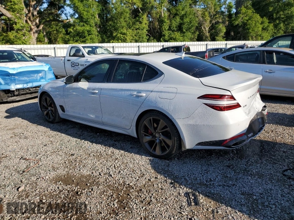 2023 Genesis G70 3.3T with VIN KMTG54TE3PU113251, listed as a Copart auction lot 52675895 with 20,969 mi miles and Salvage title. Bid and sale history available at DreamBid. Image 2.
