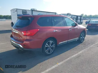 2017 Nissan Pathfinder Platinum with VIN 5N1DR2MM8HC604899, listed as a IAAI auction lot 42201810 with 48,215 mi miles and . Bid and sale history available at DreamBid. Image 4.