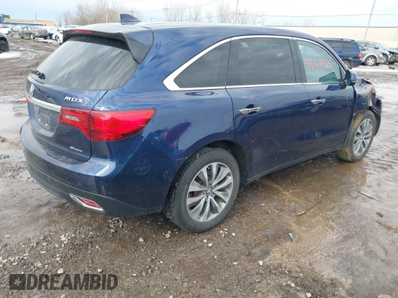 2015 Acura MDX Tech Pkg with VIN 5FRYD4H47FB002889, listed as a IAAI auction lot 41668025 with 96,781 mi miles. Bid and sale history available at carsss.com. Image 4.