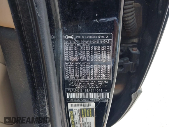2008 Land Rover Range Rover HSE с VIN SALME15438A274098, выставлен на аукционе IAAI как лот 42294985 с пробегом 209 378 миль миль и . История ставок и продаж доступна на DreamBid. Изображение 9.
