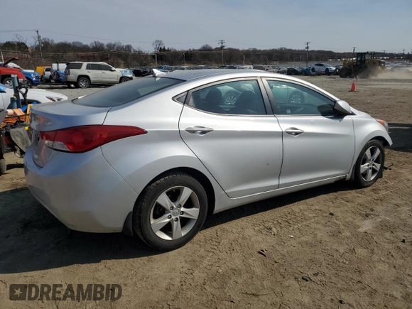 2013 Hyundai Elantra Limited with VIN 5NPDH4AE7DH195812, listed as a Copart auction lot 48744385 with 120,567 mi miles and Salvage Title. Bid and sale history available at DreamBid. Image 3.