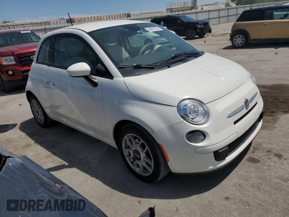 2015 FIAT 500 Pop with VIN 3C3CFFAR1FT501474, listed as a Copart auction lot 56697355 with 123,015 mi miles and Salvage title. Bid and sale history available at DreamBid. Image 4.