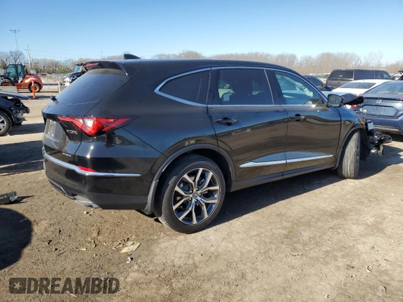 2023 Acura MDX w/Technology Package with VIN 5J8YE1H43PL032761, listed as a Copart auction lot 46911465 with 19,092 mi miles and Salvage Title. Bid and sale history available at carsss.com. Image 3.